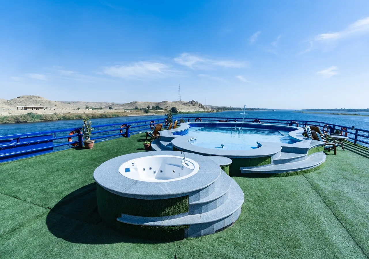 Sun deck of the MS Monica Nile Cruise Nile cruise